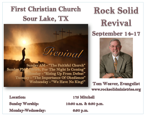 First Christian Church Sour Lake Revival September 2014
