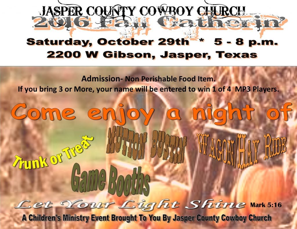 Cowboy Church Jasper TX, Halloween Jasper TX, Jasper Events, Jasper family fun, 